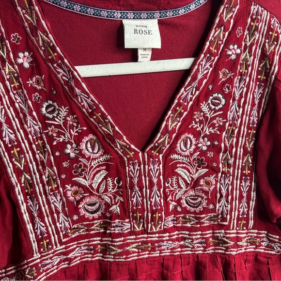 Knox Rose Long Sleeve Embroidered Blouse size M. - Picture 2 of 9